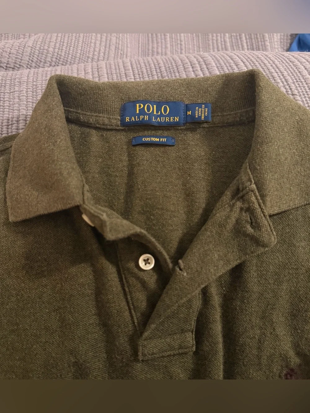 Ralph Lauren Men's 100% Cotton Dark Olive Green Polo Shirt Size Medium